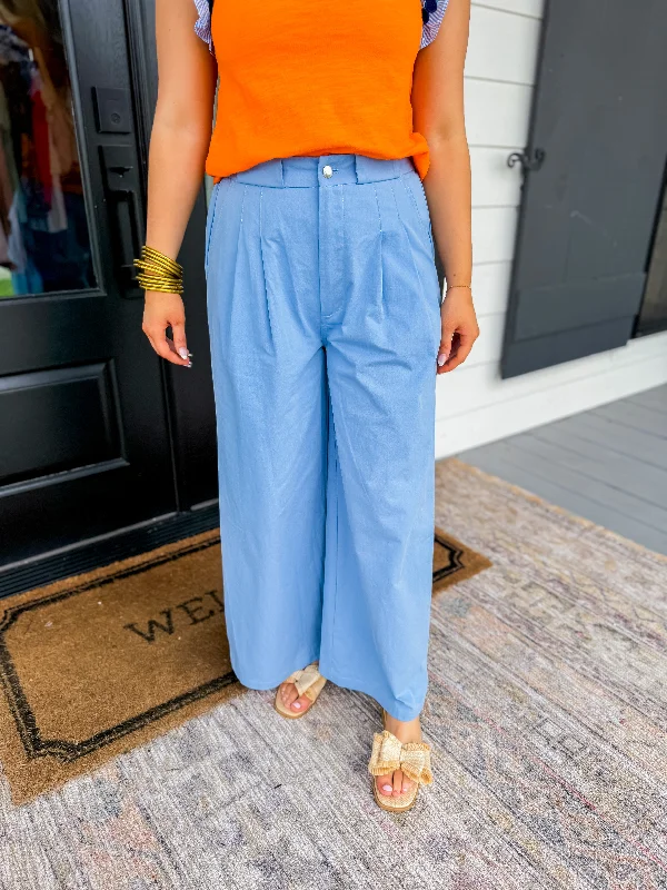 TIME-Limited Offer Pleated Wide-Leg Pants with Pockets