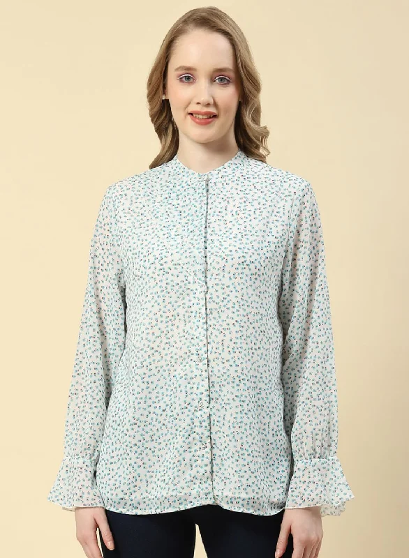 Super Savings Women Blue Printed Top