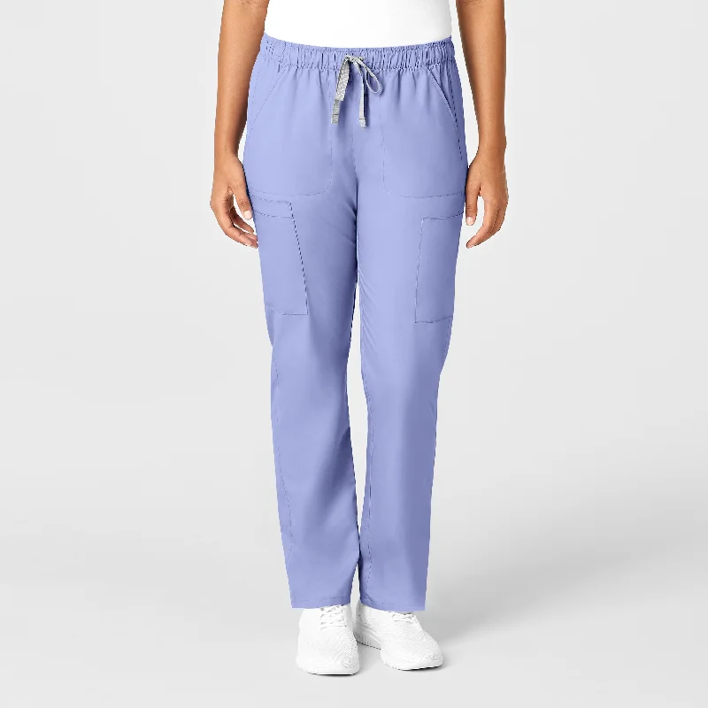 Act Fast WonderWORK Women's Convertible Slim Leg Scrub Pant - Ceil Blue