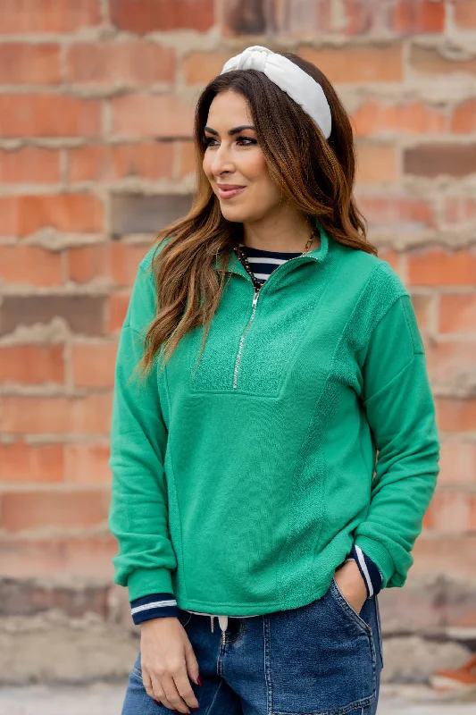 Doorbuster Deal Mixed Material Quarter Zip Sweatshirt