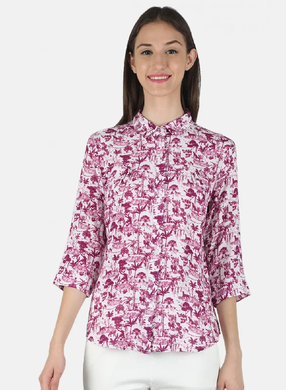 Reduced Prices Women Purple Printed Top