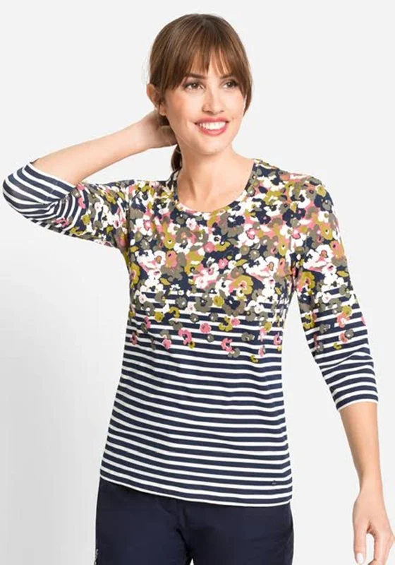 Quick Sale Olsen Edda Floral Print Long Sleeve T Shirt, Multi