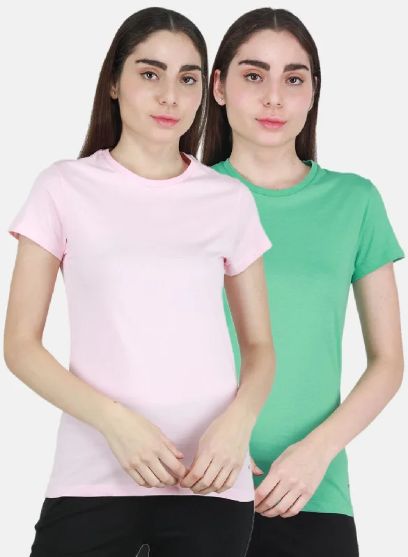 Super Sale Women Green & Pink Solid Top 2 Pc Set