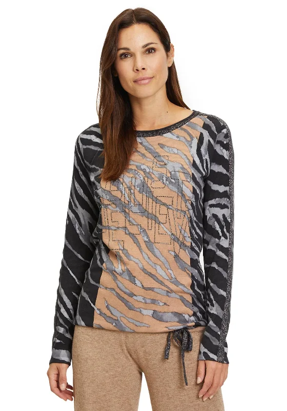 Cash Savings Betty Barclay Animal Print Rhinestone Top, Multi