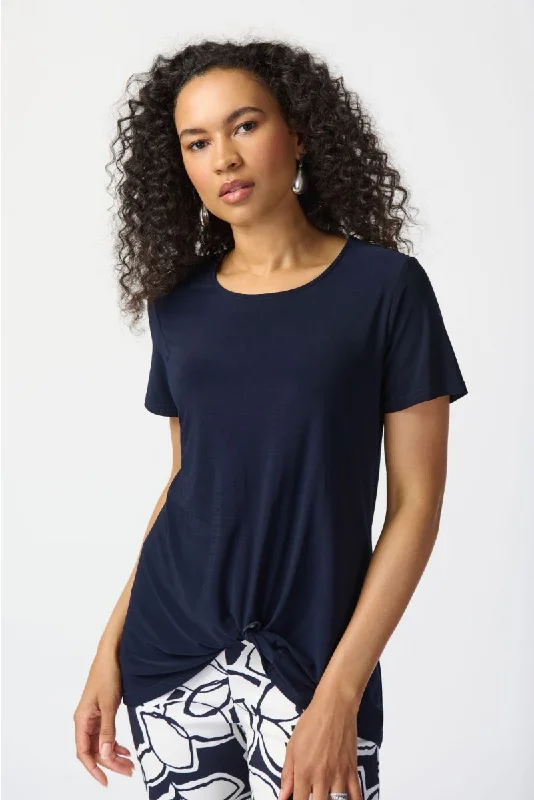 Buy Now Joseph Ribkoff Knot Front Short Sleeve T-Shirt Top 241290