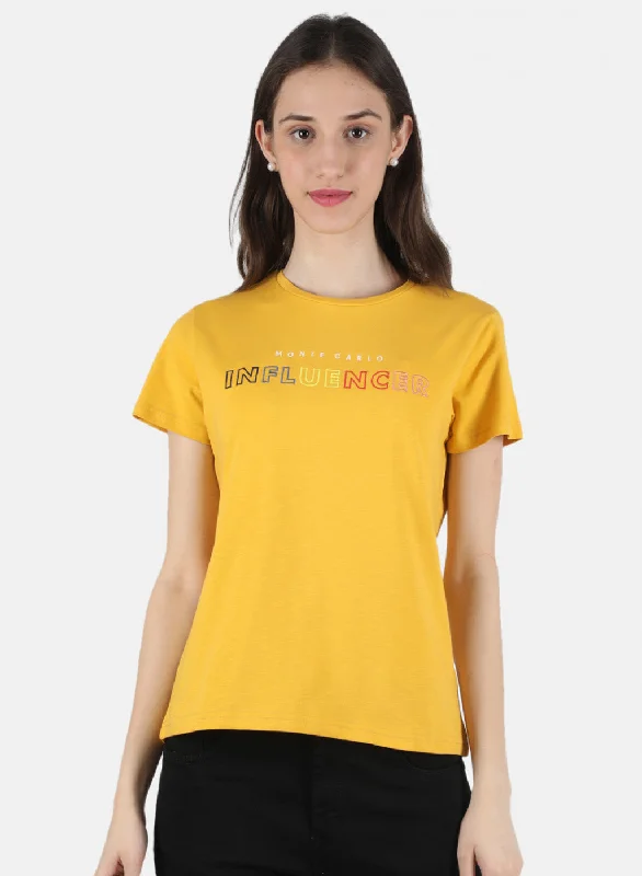 Online Only Women Mustard Embroidered Top