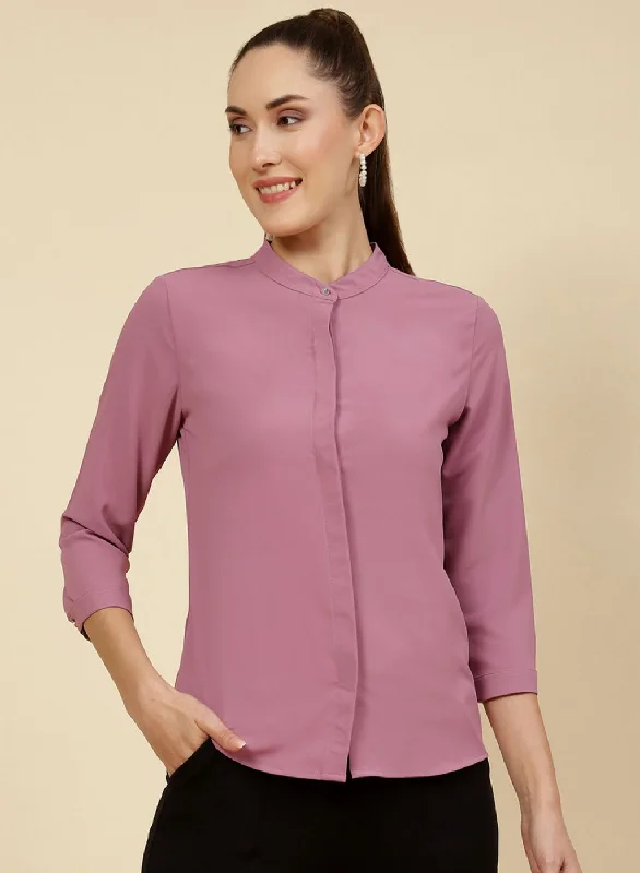 Stock Clearance Women Pink Solid Top