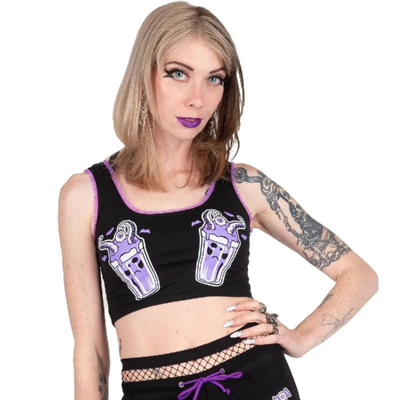 Weekend Savings Extravaganza Octopus Shake Purple Lace Crop Cami