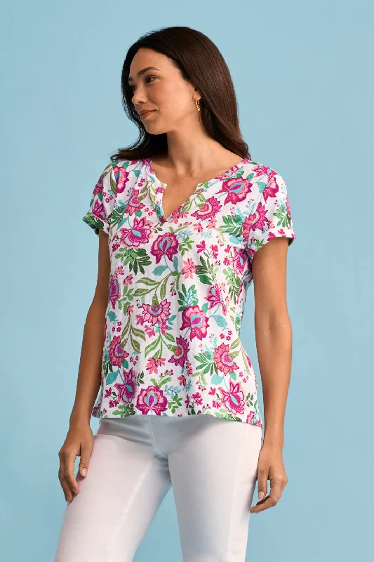 Lowest Price Notch Neck Cotton Tee
