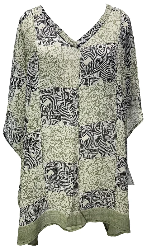 Buy More, Save More PRG4298 Sheer Avatar Pure Silk Short Kaftan Tunic