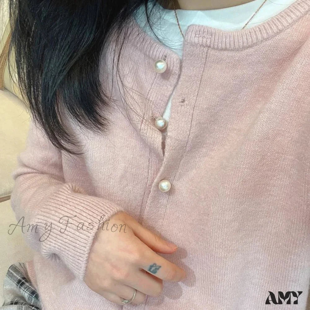 Extra Discount Sweet Pink Knitted O-Neck Long Sleeve Button Up Solid Color Cozy Chic Stylish Cardigan Extra Discount Sweet Pink Knitted O-Neck Long Sleeve Button Up Solid Color Cozy Chic Stylish Cardigan
