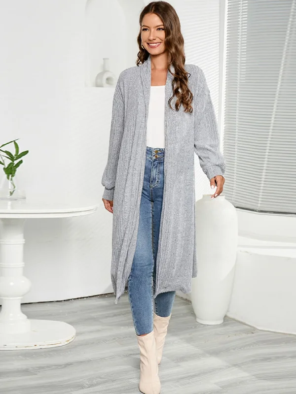 Massive Savings Open Front Long Sleeve Duster Cardigan