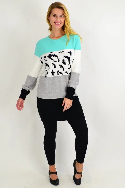 Unmissable Offer Turquoise Woolly Winter Tunic Jumper