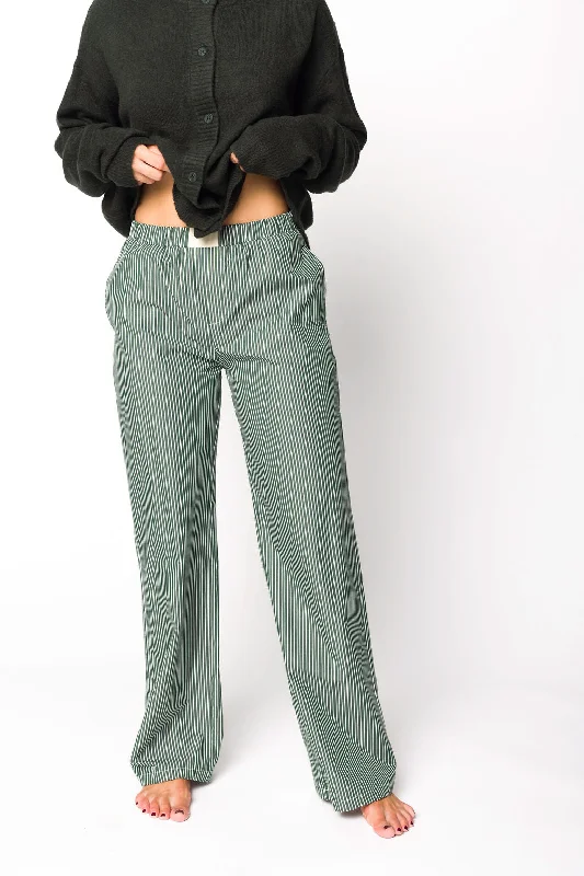 Online Deal Jo Striped Pajama Pants in Forest Green