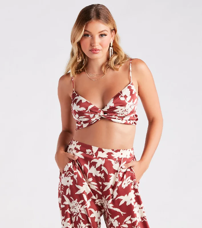 Weekend Special Major Muse Floral Satin Bra Top