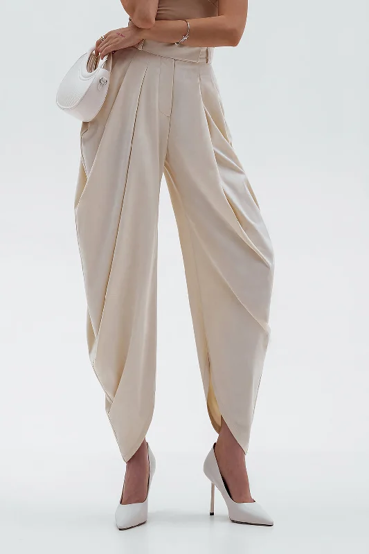 Price Slash Ruched Solid Trousers