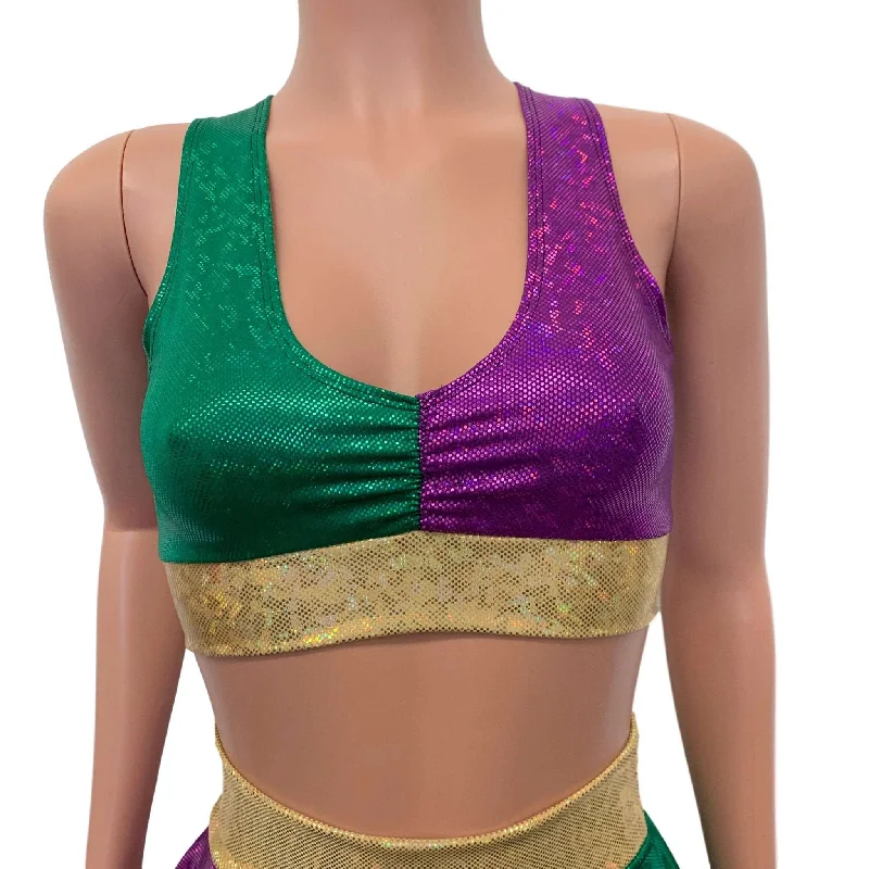 Weekend Bargains to Grab Mardi Gras Scrunch Crop Top Bralette