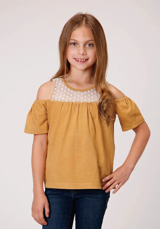 Mega Deal Roper Girls Yellow 100% Cotton Dip Dyed S/S Tunic