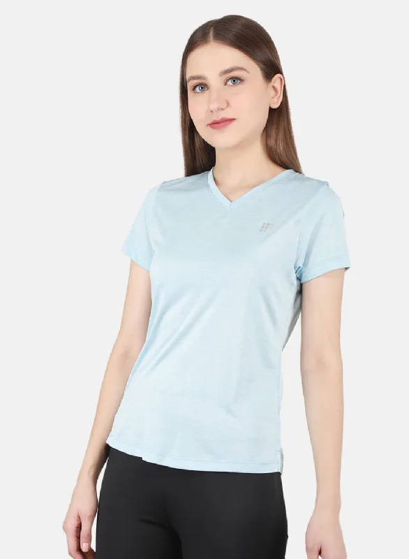 Act Fast Women Blue Solid Top