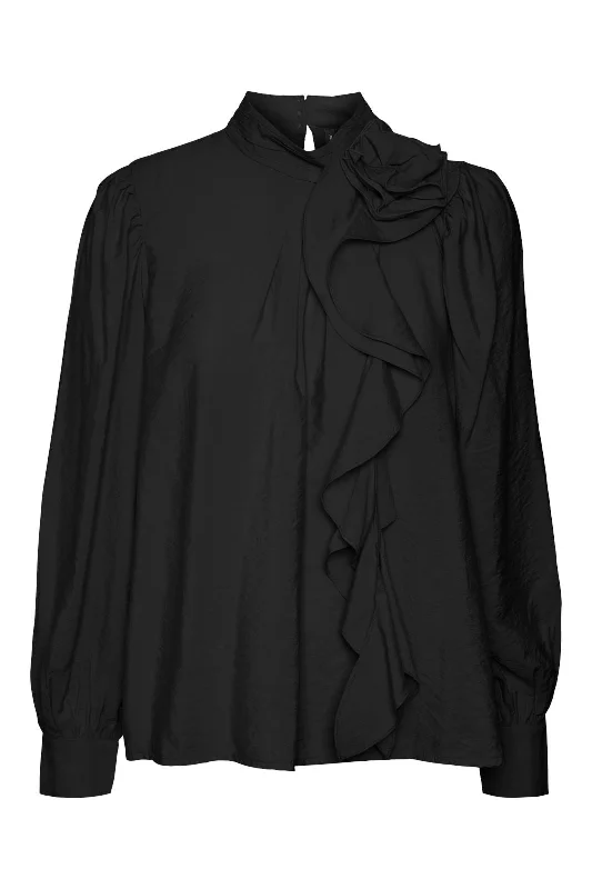 Today Only Vero Moda - Vmbailey Ls Frill Top - 4643090 Black