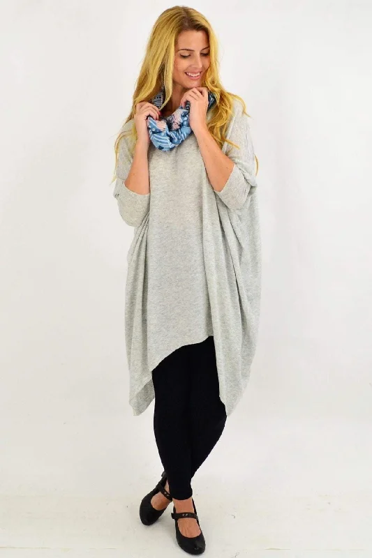 Discount Mania Light Grey Snuggle up Tunic Top