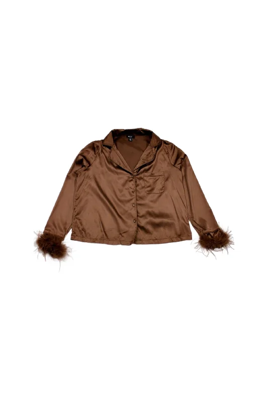 Quick Sale Nasty Gal - Feather Sleeve Top