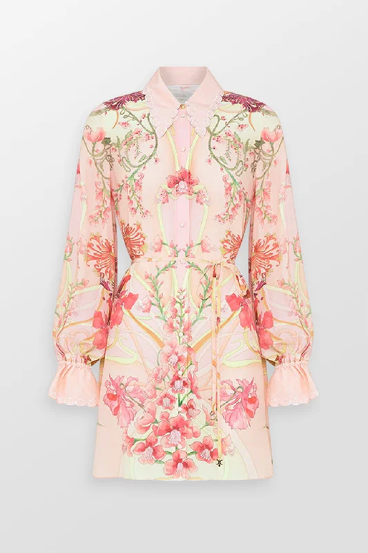 Overstock Clearance Shift Shirt Floral Mini Dress