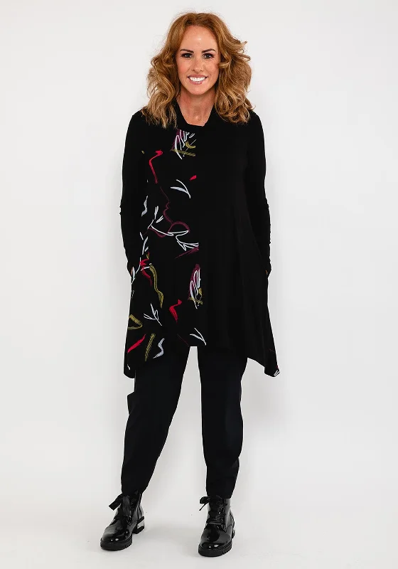 Special Discount Capri Abstract Print Tunic Top, Black