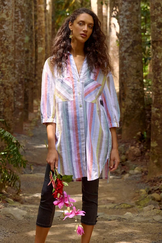 The Best Prices Stripe Long Line Shirt