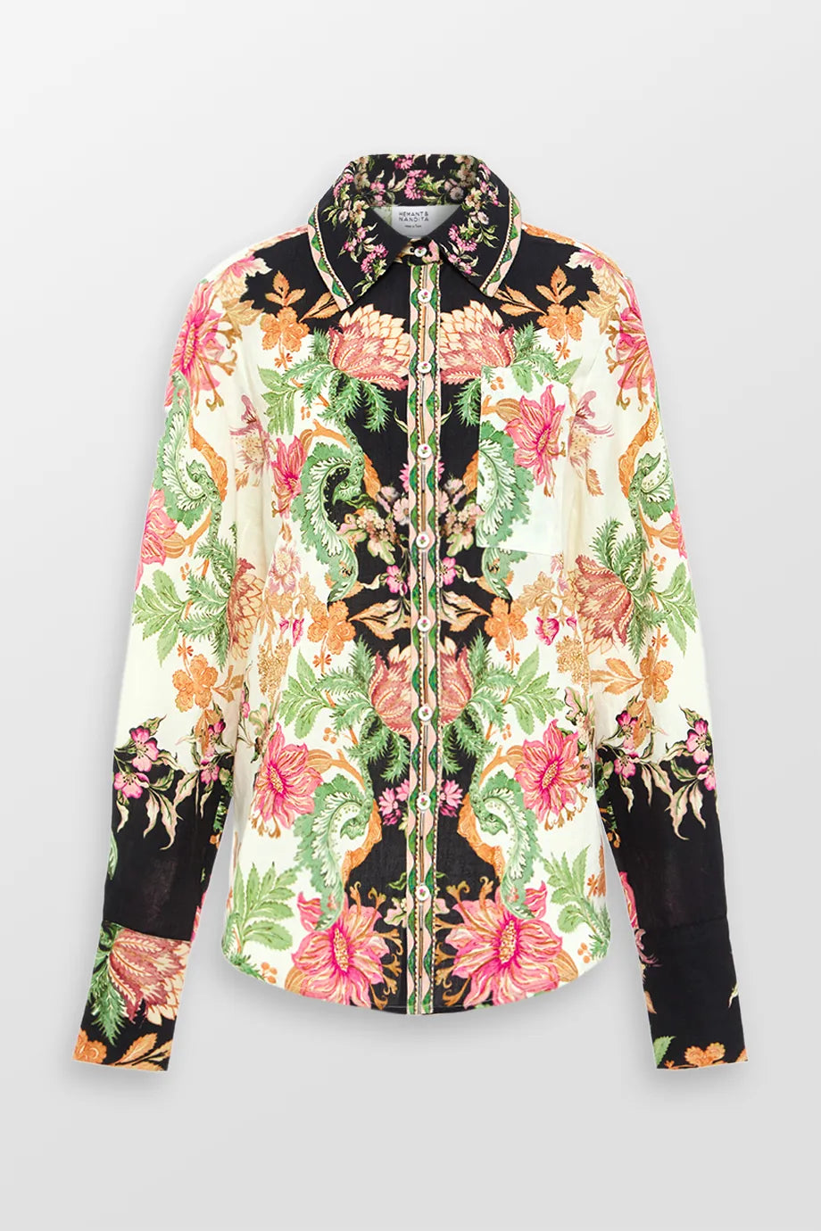 Can't Resist Pahi Floral Oversized Shirt With Handcrafted Buttons