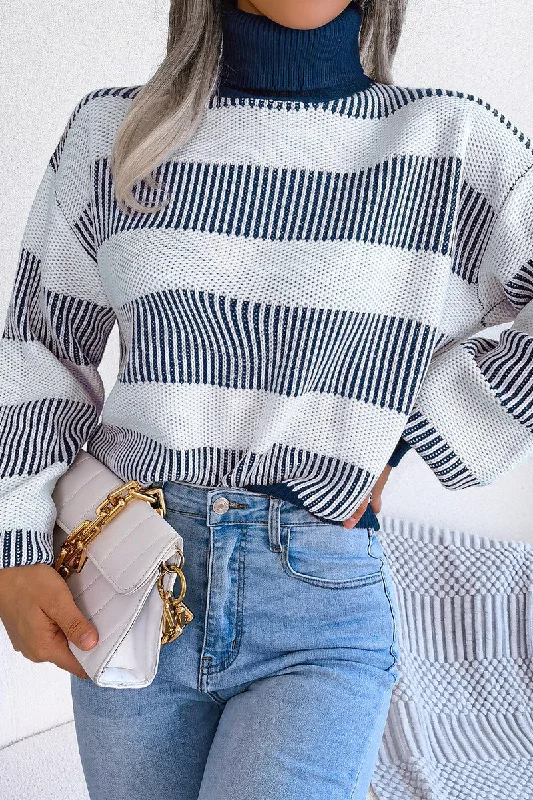 New Markdowns WOMEN STRIPED BLOCK OVERSIZED LOOSE SWEATSHIRT