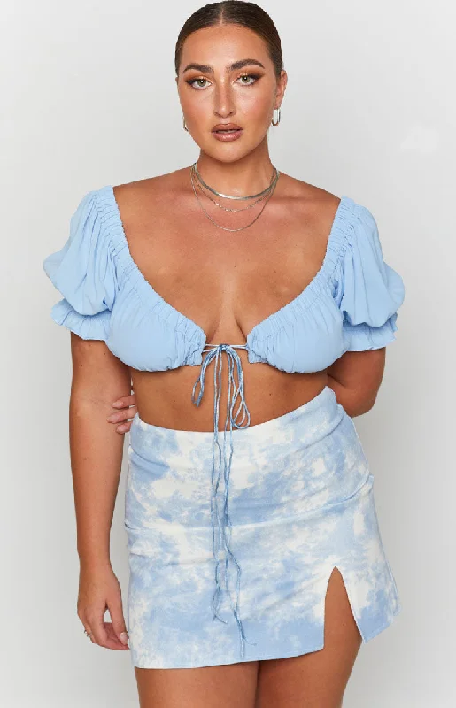 Can't Miss Alannah Crop Top Pastel Blue
