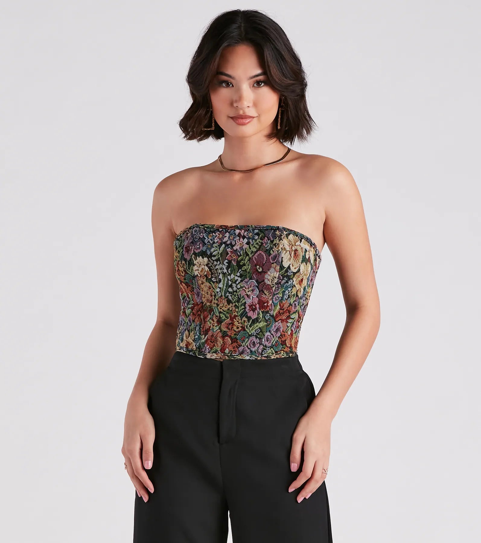 Weekend Savings Fiesta Not Your Grandma's Floral Corset Top