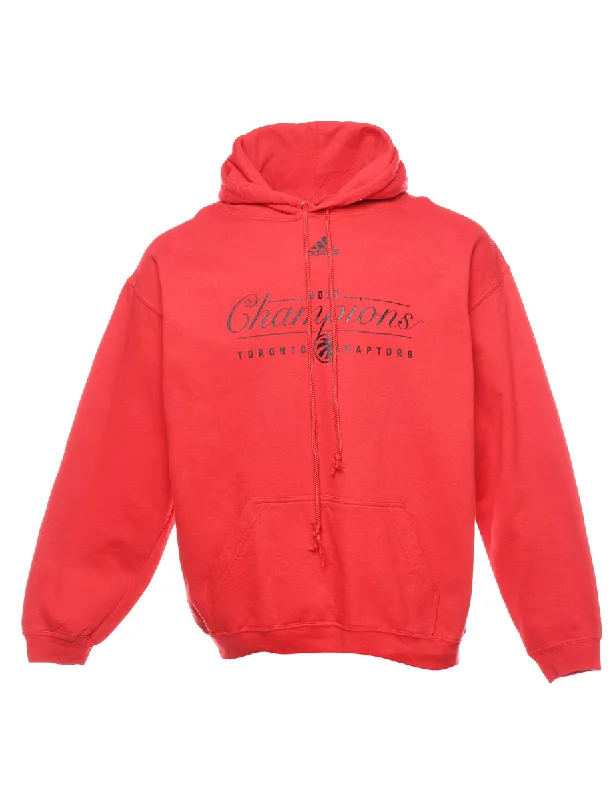 Weekend Offers That Shine Adidas Hooded Black & Red Sports Sweatshirt - XL