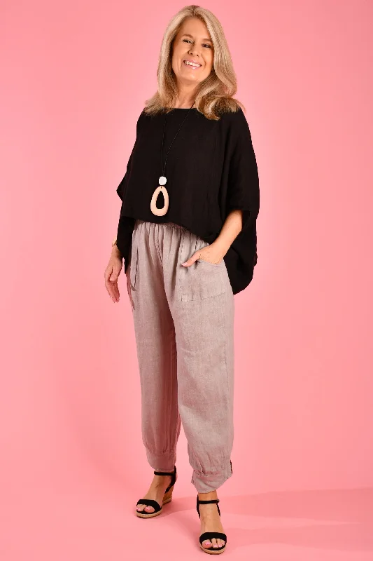 Weekend Shopping Bliss VLSP411 (24P144) - GIANA LINEN PANTS - TAUPE