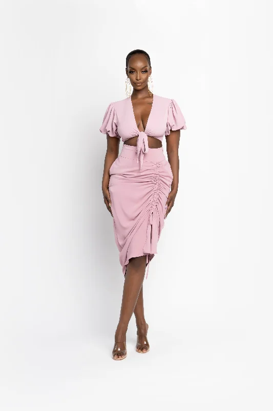 Special Discount MAUVE ABBY short sleeve crop top