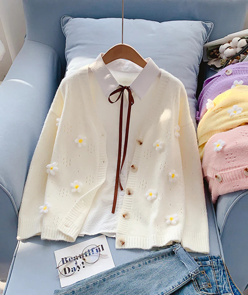 Weekend Specials to Relish Cute flowers sweater long sleeve sweater sweater coat spring and autumn clothing S2520 Weekend Specials to Relish Cute flowers sweater long sleeve sweater sweater coat spring and autumn clothing S2520