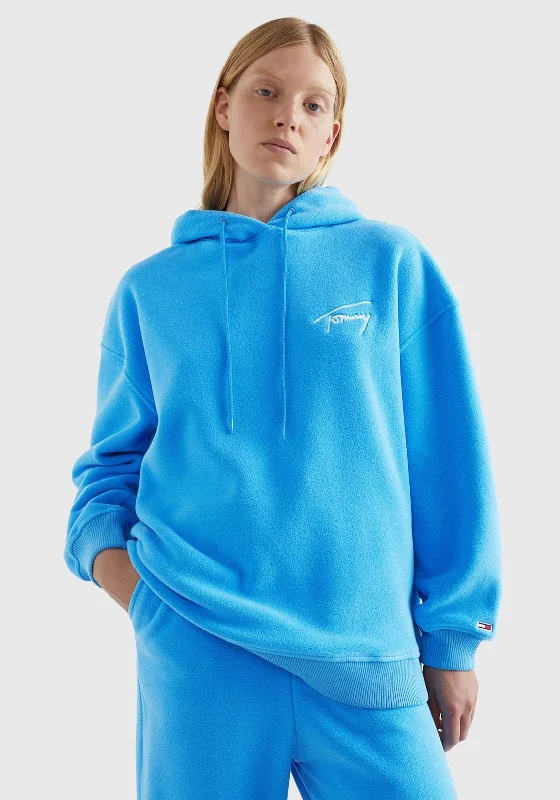 Special Offer Tommy Jeans Womens Oversize Fleece Hoodie, Blue