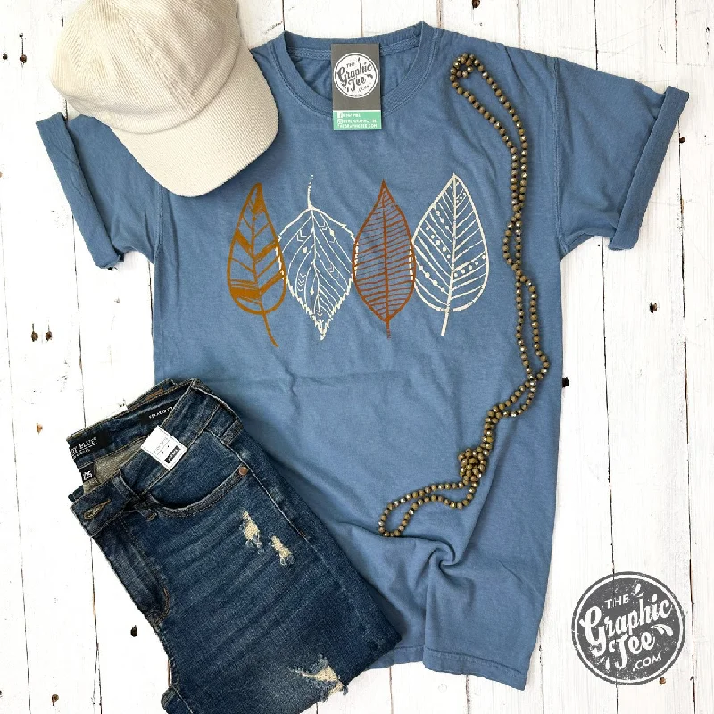 Crazy Deals Boho Leaves Pigment Dyed Short Sleeve Tee