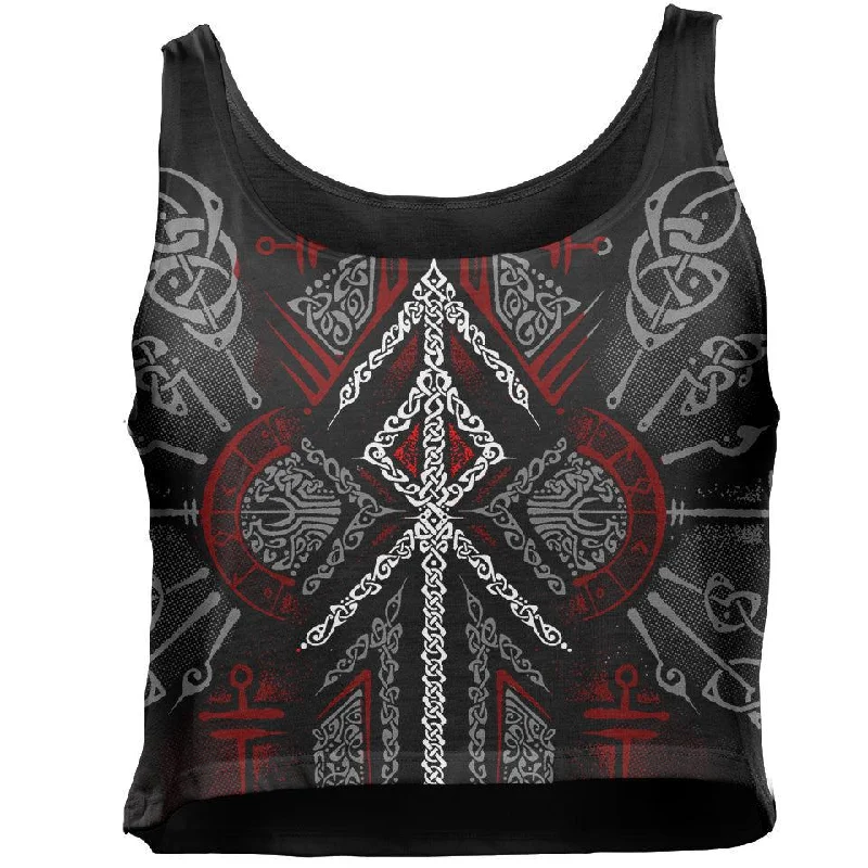 Weekend Deal Runes of Loki Crop Top - Red Edition