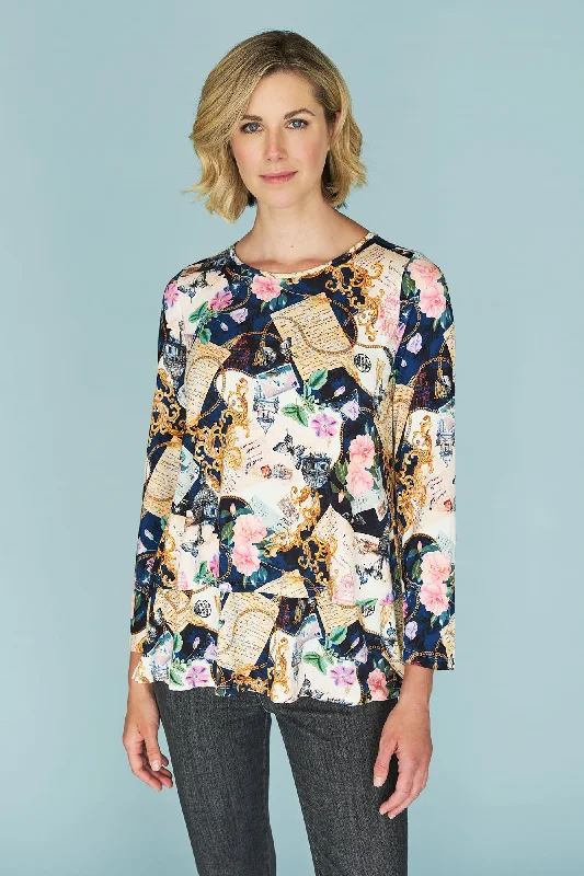 Steals and Deals Long Sleeve Layered Tee - Love Letter Print