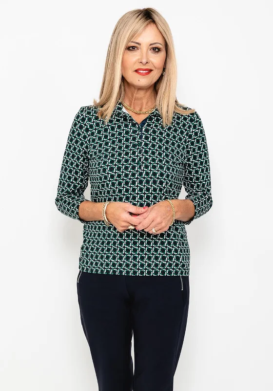 Pay Less Rabe Chain Link Print Polo Shirt, Navy Multi