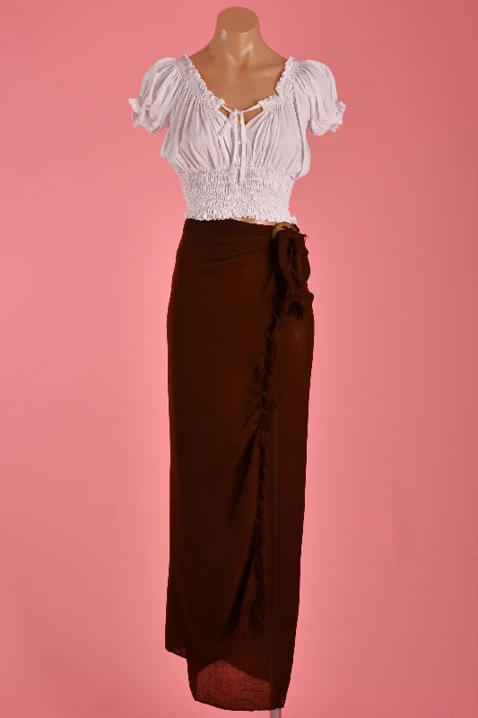 Quick Sale VGS095 - PLAIN RAYON SARONG - CHOCOLATE