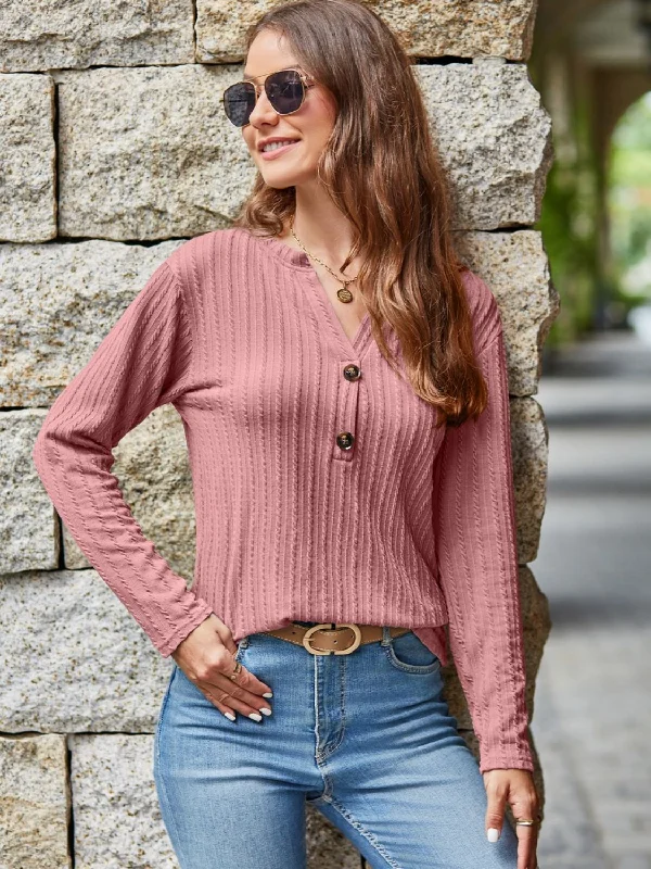 Hot Buy Mandy Notched Long Sleeve T-Shirt
