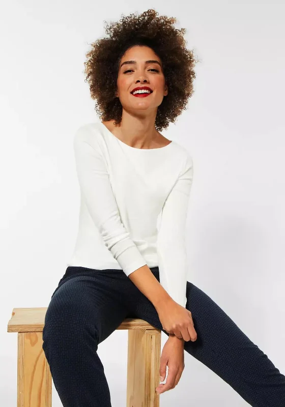 Weekend Specials Just for You Street One Boat Neck Long Sleeve T-Shirt, White