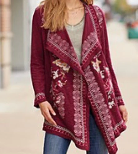 Limited Time Berry Embroidered cardigan