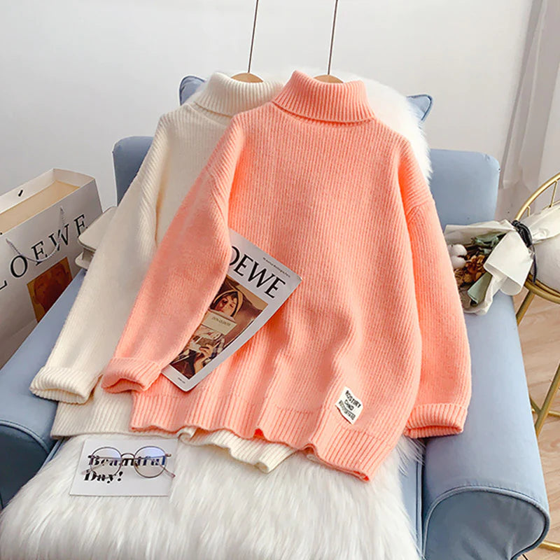Value Deals Candy color turtleneck sweater sweater sweater top      S2541