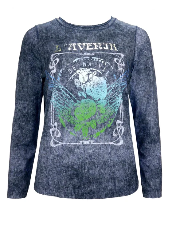 Weekend Specials to Cherish Bianca Dami Long Sleeve T-Shirt, Navy