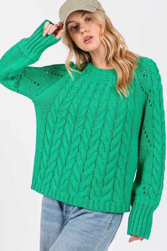 Final Clearance SAGE + FIG Cable-Knit Long Sleeve Sweater
