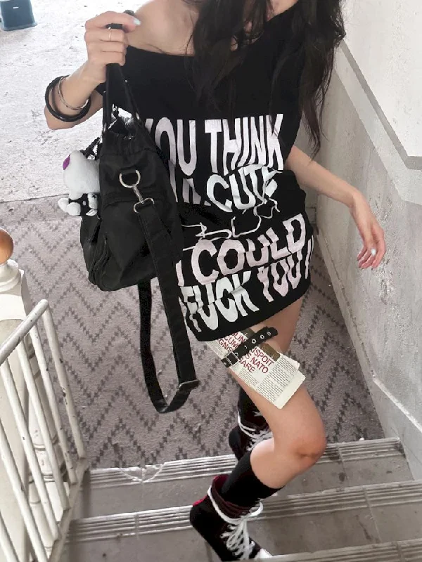Unbeatable Prices Stretchy Letter Wrap T-Shirt Dress [S0000008509]